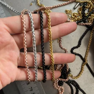 Stainless steel keel chain details, multi-color electroplated semi-finished jewelry links.