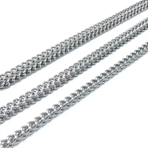 Minimalist 304 Stainless Steel Dragon Bone Chain Necklace For Women Men Trendy Hip Hop Double Sided Geometric Link Chain