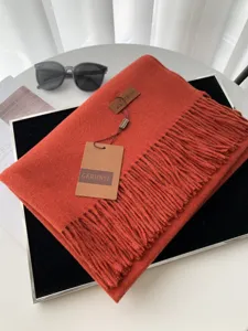 Sciarpa invernale in tinta unita in finto cashmere da donna lunga calda con frange