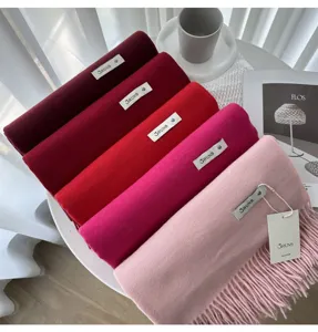 Solid color cashmere scarf shawl women winter versatile 250g warm fashion winter accessory