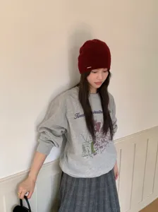 Donna berretto slouchy in maglia morbido inverno caldo lana cappello teschio casual solido