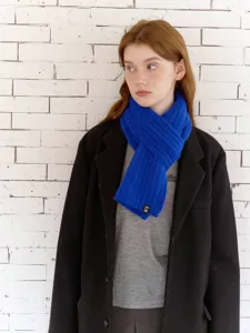 Cozy wool-blend knitted solid color winter scarf for women and men, soft warm neck warmer.