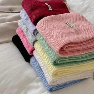 Sciarpa invernale accogliente morbida tinta unita calda sciarpa a maglia accessorio moda