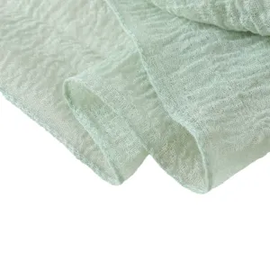 Light green seersucker table runner crinkle gauze wedding party banquet decor table cloth