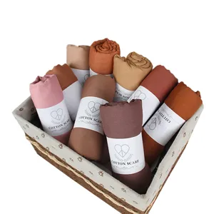 Solid color cotton linen scarf for women, autumn winter warm soft casual fashion wrap shawl.
