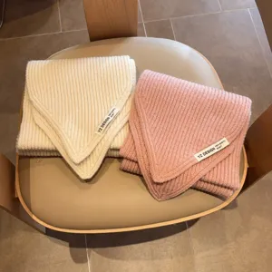 Soft cozy thick knit short scarf winter warm neck warmer cozy thermal apparel detail
