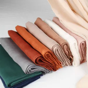 2025 new solid color cotton linen scarf thin sunscreen shawl simple fashion headscarf