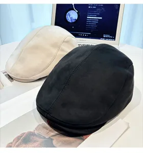 Women suede flat cap fashion versatile duckbill hat autumn winter casual stylish new