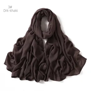 Modal rayon solid color scarf detail view, dark khaki women shawl and ethnic headscarf.