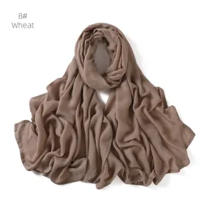Close-up detail view of the solid color modal rayon scarf showing fine texture and edges.