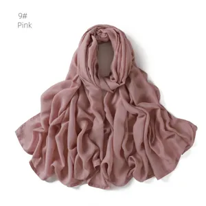 Soft modal cotton solid color women scarf shawl pink ethnic headscarf for daily wear drape.