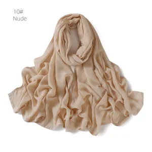 Modal rayon solid color hijab shawl soft lightweight women scarf nude color detail show