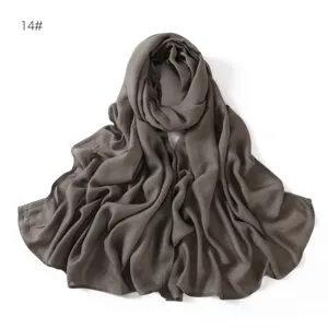 Solid color modal cotton hijab scarf for women, elegant drape and soft lightweight shawl.