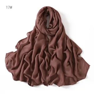 Solid color modal cotton long scarf for women, elegant hijab and shawl for daily wear.