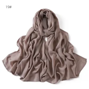 Modal cotton scarf detail, soft texture drape fabric, solid color elegant accessory.