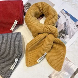 Cozy chunky knit short scarf winter warm neck warmer fashion knitted muffler for women