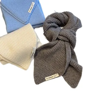 Solid color knitted leaf scarf cozy winter warm short neck warmer for women set of three