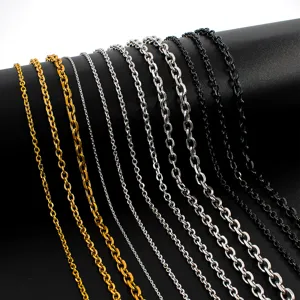 Moda Cadena de Acero Inoxidable Collar Cadena de Caja Base Collares Geométrico Simple Eslabón Collares Para Unisex Joyería Regalo
