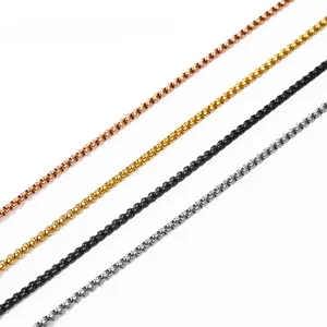 Minimalistische Edelstahl Box Kette Halskette Vakuumgalvanisiert Basis Gliederkette Für Anhänger Halsketten Herren Damen Schmuck Geschenk