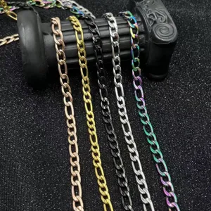 Collar de cadena Figaro de acero inoxidable con varias opciones de colores de moda.