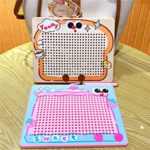 Leuke toast taart magnetische stalen bal tekenbord speelgoed set voor kinderen stressverlichting.