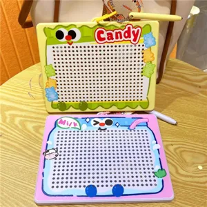 Schattig magnetisch kralen tekentablet speelgoed met pen, leuk educatief speelgoed voor kinderen.