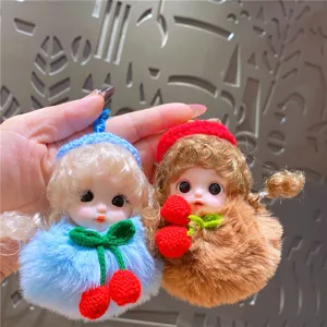 Schattige slapende prinses pop sleutelhanger pluche bal tas hanger voor vrouwen