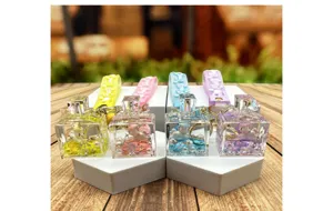 Clear liquid unicorn keychain perfume bottle cute drifting bottle bag charm pendant