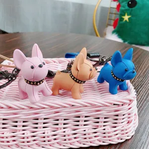 Leuke hars Franse bulldog sleutelhanger tas bedel voor stijlvolle rugzak en koppels accessoires