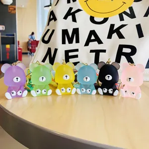 Cartoon Harz transluzenter Bär Schlüsselanhänger süßes Paar Tasche Mode Zubehör neu