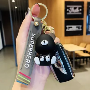 Cartoon Bär Schlüsselanhänger mit Silikonband und Autoschlüsselanhänger für Taschen