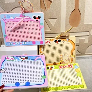 Schattig magnetisch tekenbord sleutelhanger 384 kraaltjes mini sketch pad decompressie speelgoed.