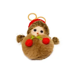 Schattige slapende prinses pop pluche pompon sleutelhanger en stijlvolle tas hanger.