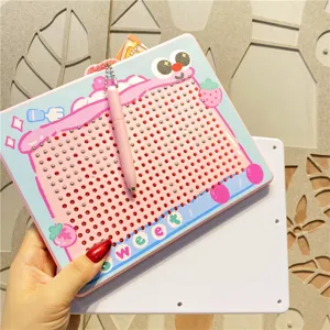 Magnetisch staalbal tekenbord schattige toast vorm speelgoed met pen roze kinderen leuk