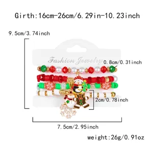 Guida alle taglie del set di braccialetti natalizi con ciondoli a forma di pinguino e pupazzo
