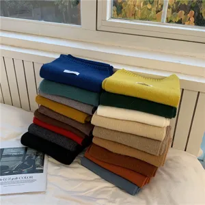 Solid color knitted scarf winter warm thick cozy soft stylish long cozy fashion apparel accessory