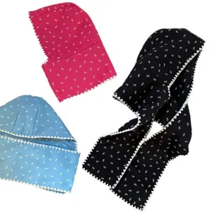 Écharpe à capuche en tricot imprimé nœud mignon chapeau chaud d'hiver pour femmes
