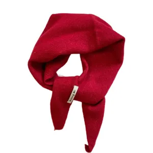 Solid color wool knit triangular scarf, versatile winter warm fashion women shawls.