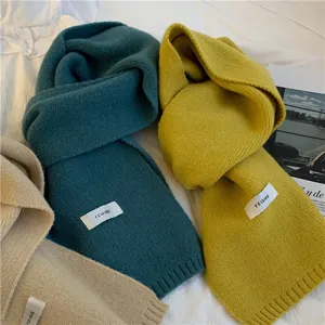 Cozy winter knitted solid color scarf for women and men warm winter neck wrap accessory.