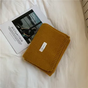 Solid color winter knitted scarf, cozy and warm neck warmer for women and men daily wear.