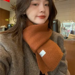 Cozy winter knit scarf for women and men, solid color warm neck warmer, stylish daily wear.