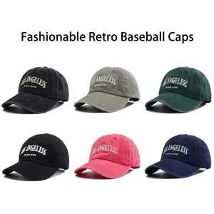 Vintage-Baseballkappen in sechs Farben mit Los Angeles Stickerei