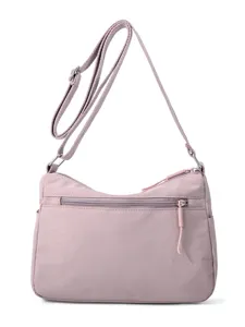 Washed nylon crossbody bag for women, multi-pocket casual shoulder bag, stylish main view.