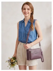 Elegant women's PU leather shoulder crossbody bag with multiple compartments for daily use.