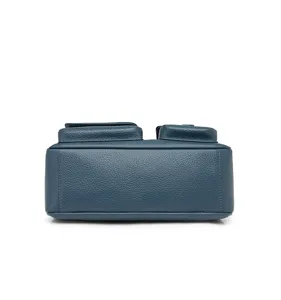 Fashion soft leather women shoulder crossbody bag with litchi grain minimalist style detail view