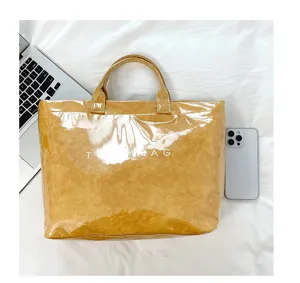 Borsa tote in PVC impermeabile jelly, grande borsa a mano alla moda per lo shopping quotidiano.