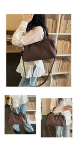 Retro soft leather shoulder bag casual crossbody handbag large capacity versatile