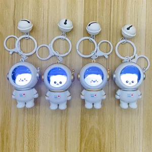 Cute glowing astronaut bear keychain night light for bags, perfect for student couples.