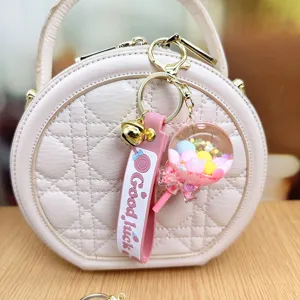 Leuke vloeibare zand lolly sleutelhanger tas hanger vrouwen prachtige cadeauaccessoire item