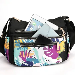 Women nylon crossbody bag multi-pocket shoulder bag casual stylish daily travel bag chic